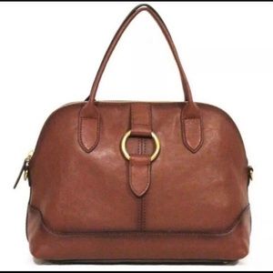 🧡Frye Ring Domed Satchel/Crossbody/Shoulder Bag Cognac 10hx13wx6